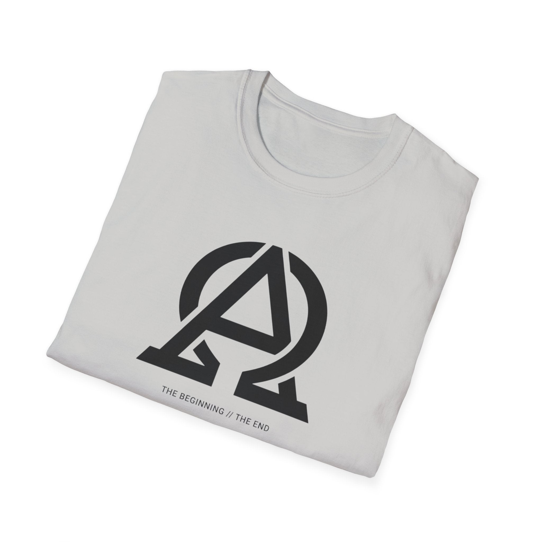 Logo T-Shirt — Minimal 'AΩ' Emblem Tee (The Beginning • The End)