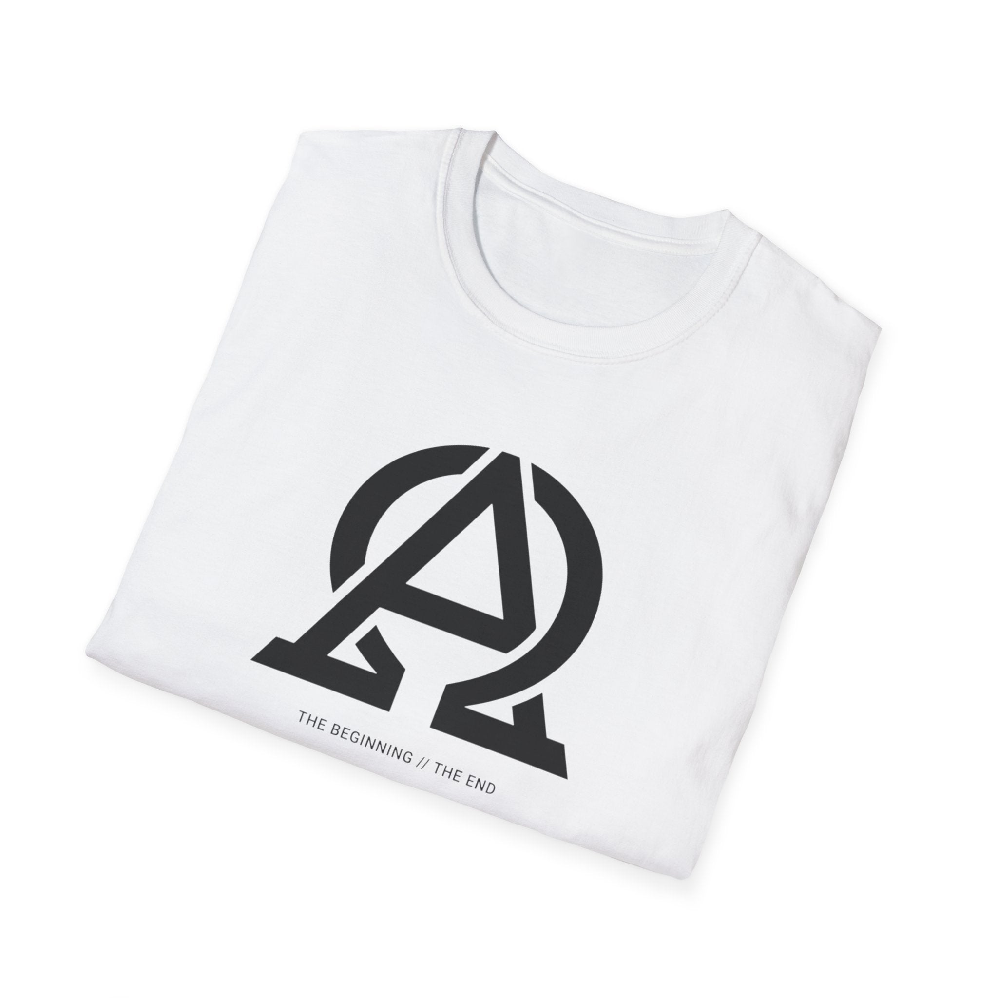 Logo T-Shirt — Minimal 'AΩ' Emblem Tee (The Beginning • The End)