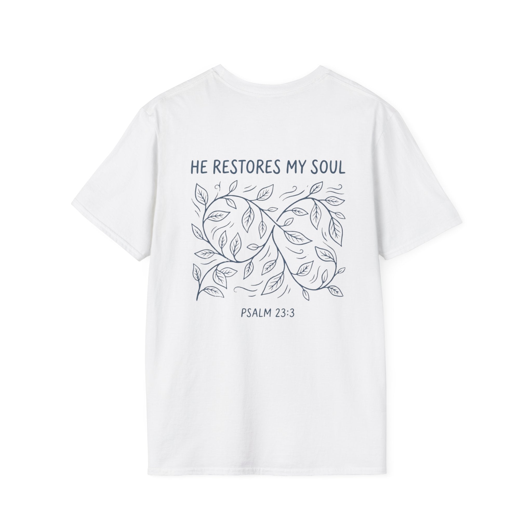 "He restores my soul" Christian Tee