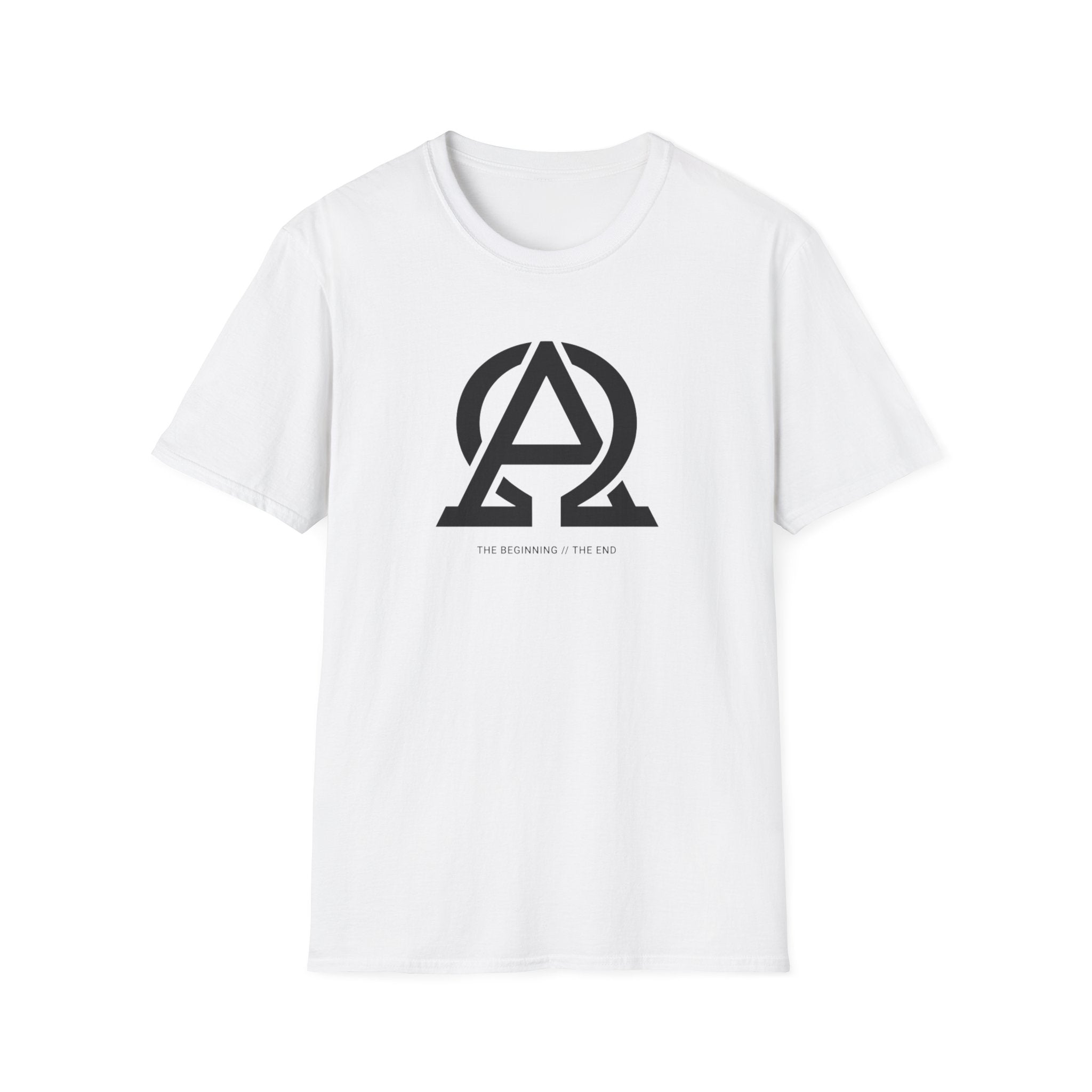 Logo T-Shirt — Minimal 'AΩ' Emblem Tee (The Beginning • The End)
