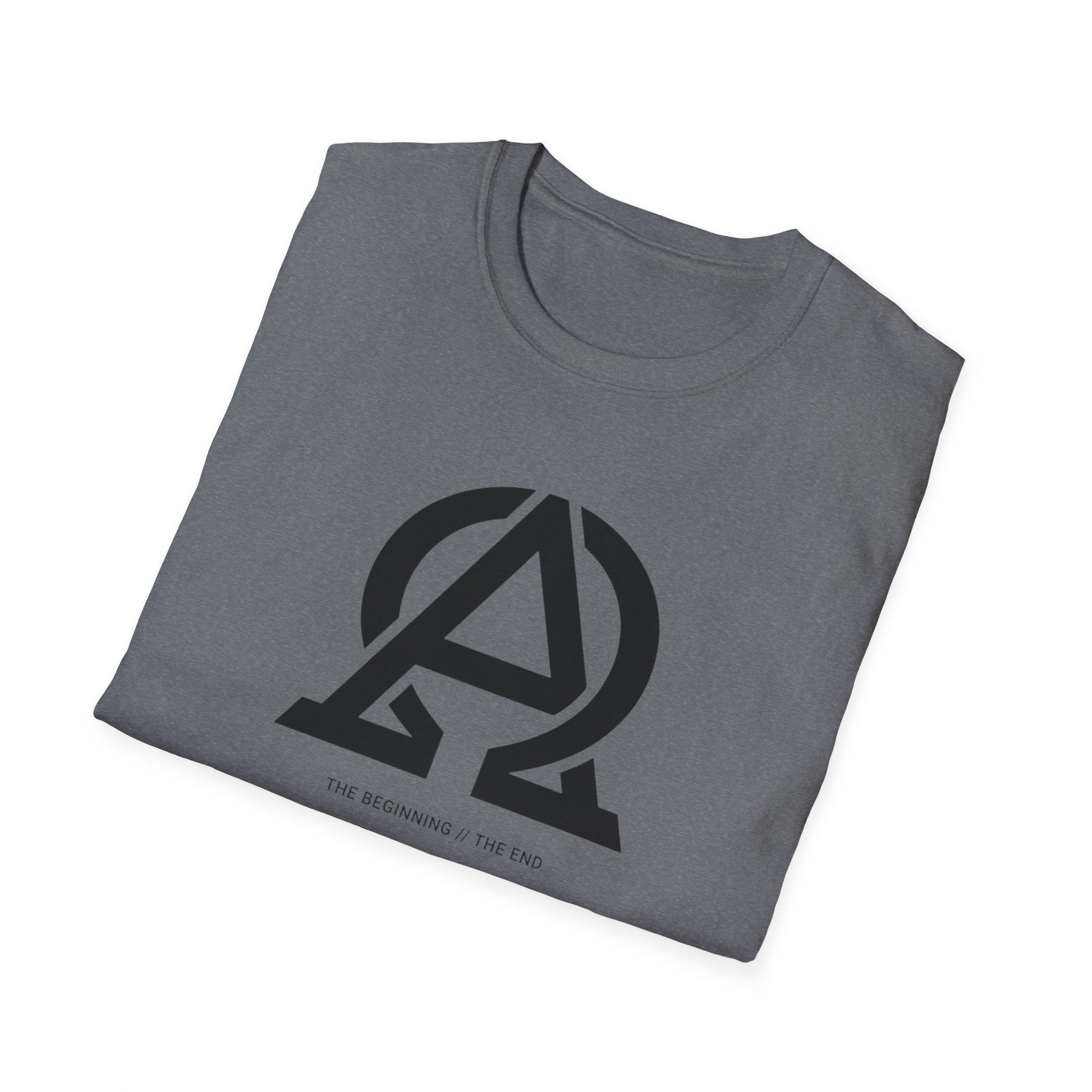 Logo T-Shirt — Minimal 'AΩ' Emblem Tee (The Beginning • The End)