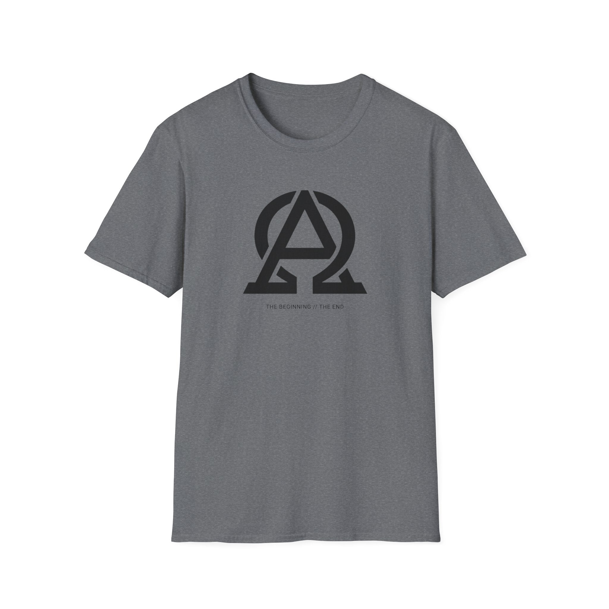 Logo T-Shirt — Minimal 'AΩ' Emblem Tee (The Beginning • The End)