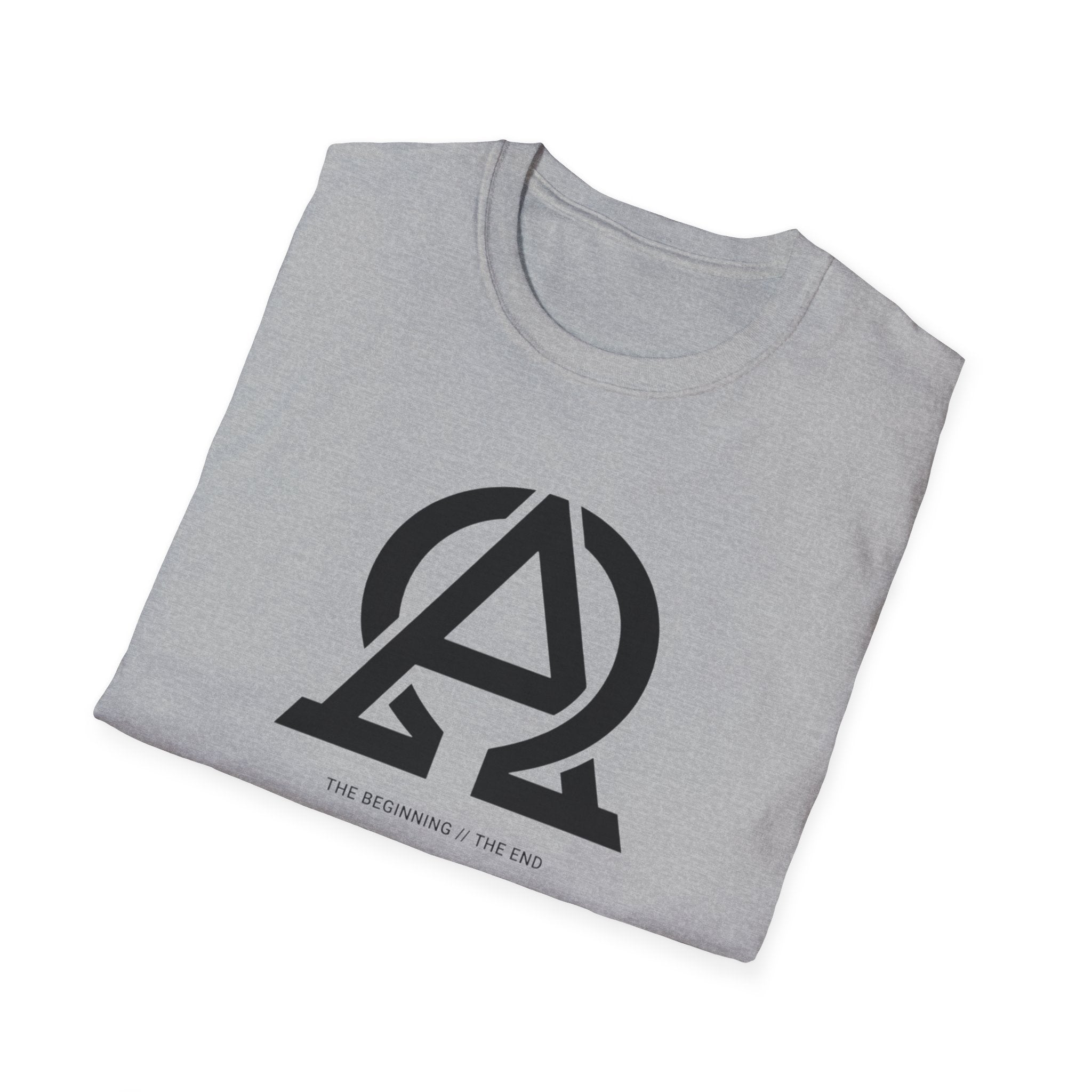 Logo T-Shirt — Minimal 'AΩ' Emblem Tee (The Beginning • The End)