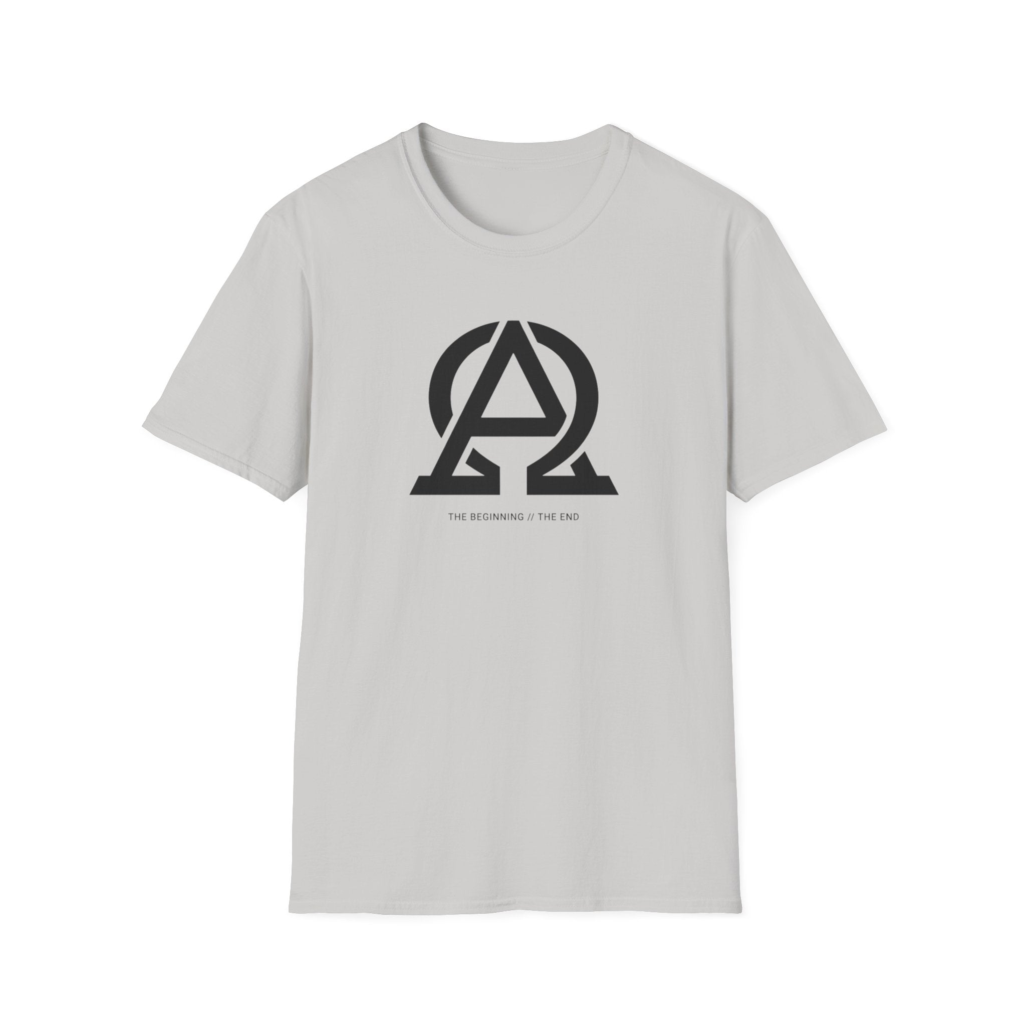 Logo T-Shirt — Minimal 'AΩ' Emblem Tee (The Beginning • The End)