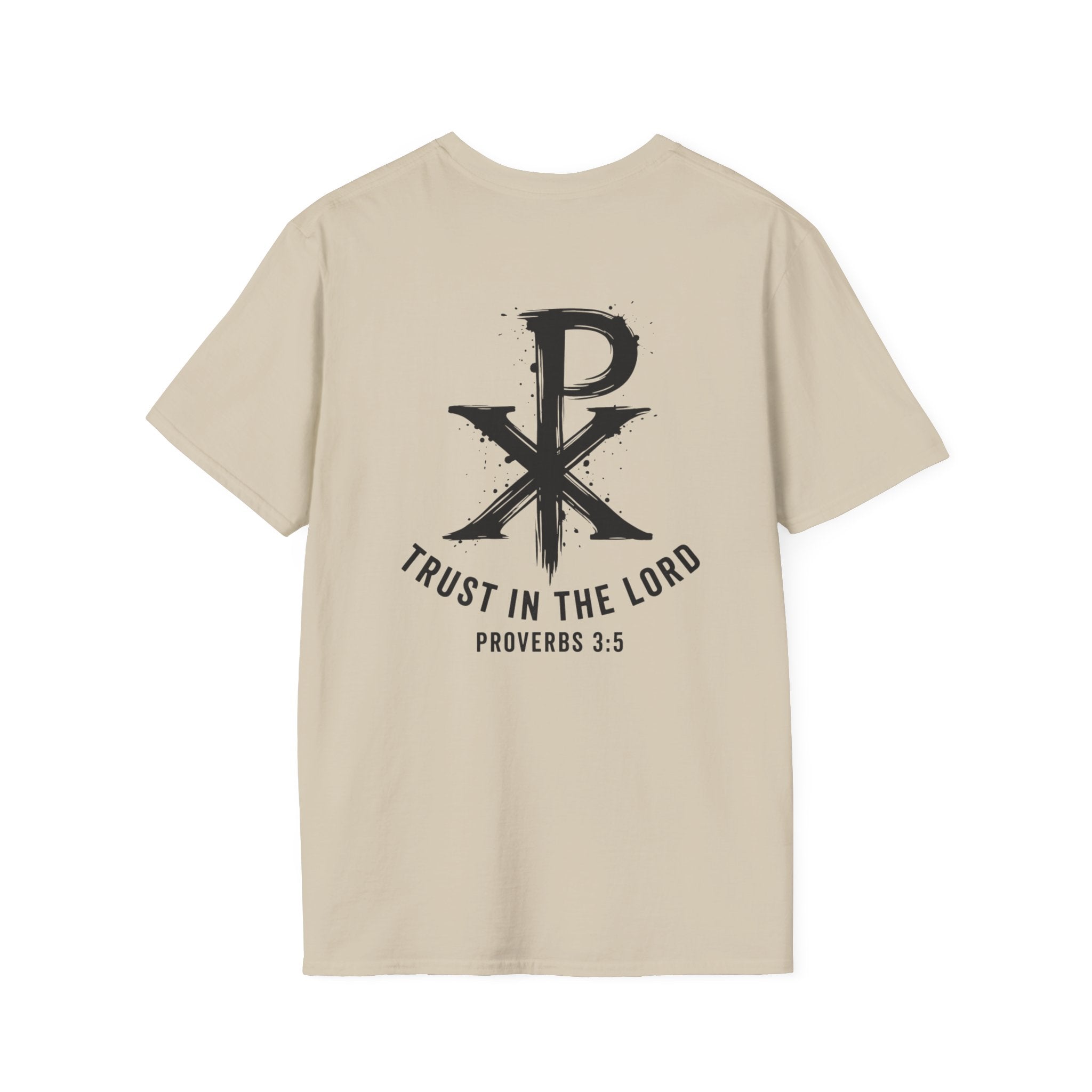 Christian T-Shirt - 'Trust in the Lord' Proverbs 3:5 Back Print