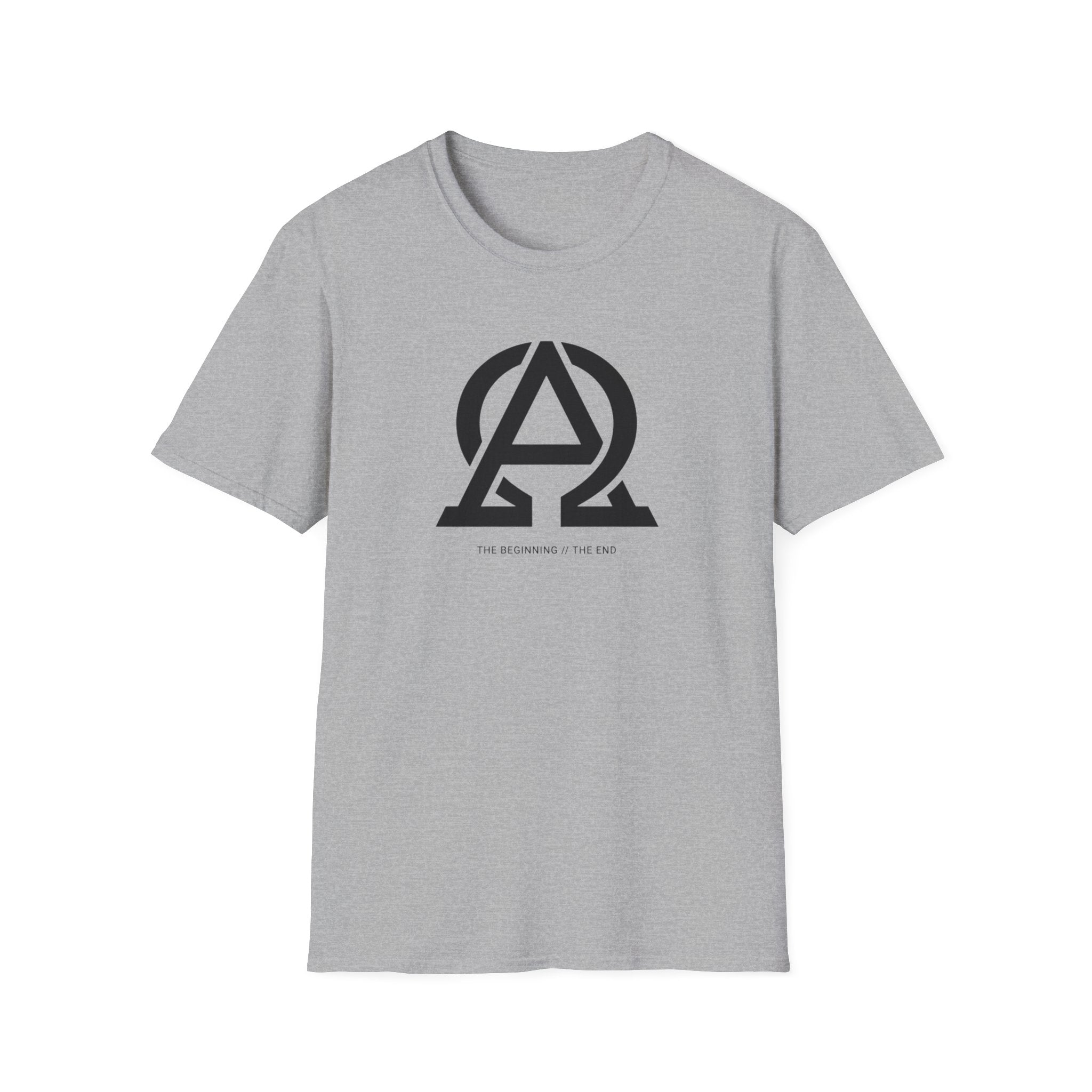 Logo T-Shirt — Minimal 'AΩ' Emblem Tee (The Beginning • The End)