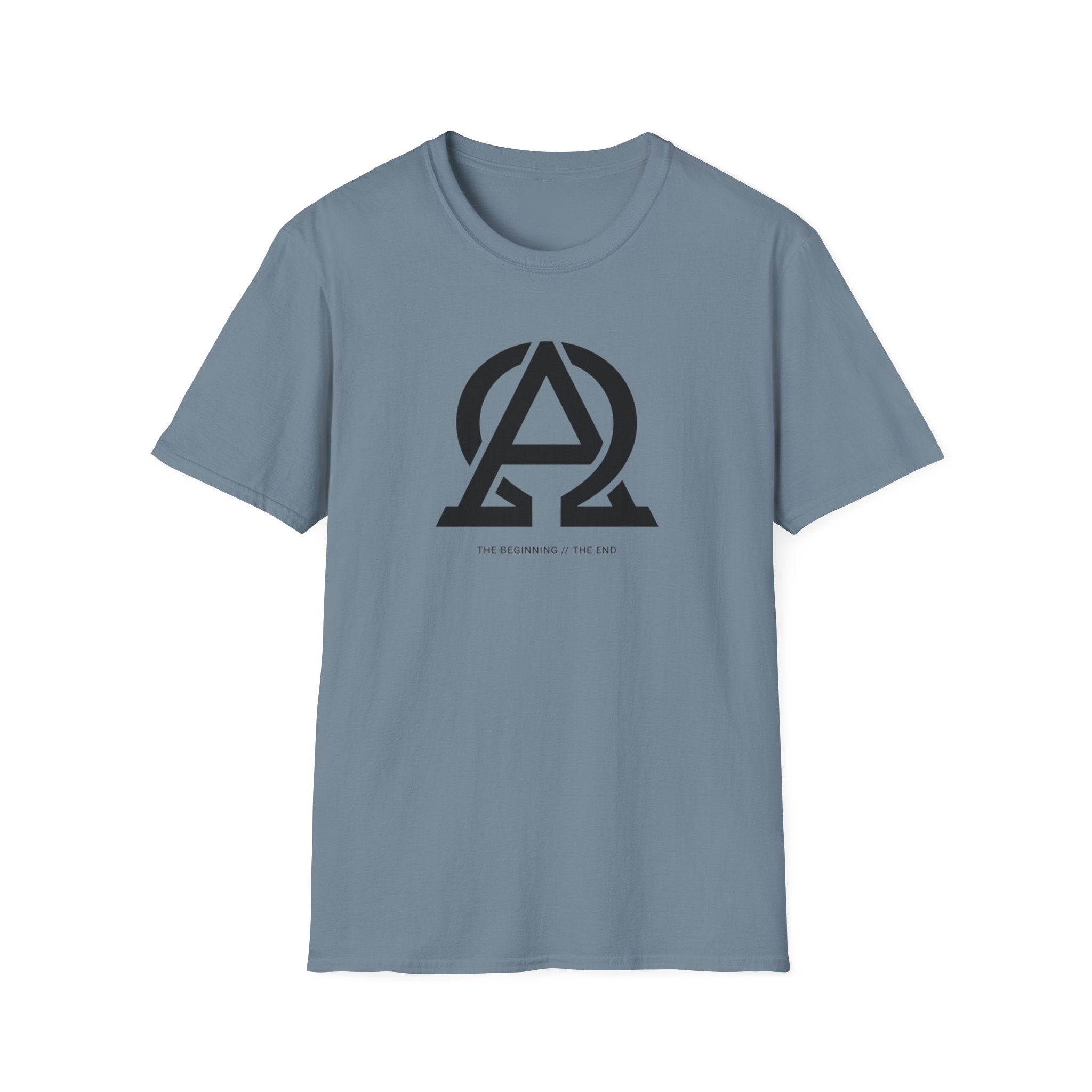 Logo T-Shirt — Minimal 'AΩ' Emblem Tee (The Beginning • The End)
