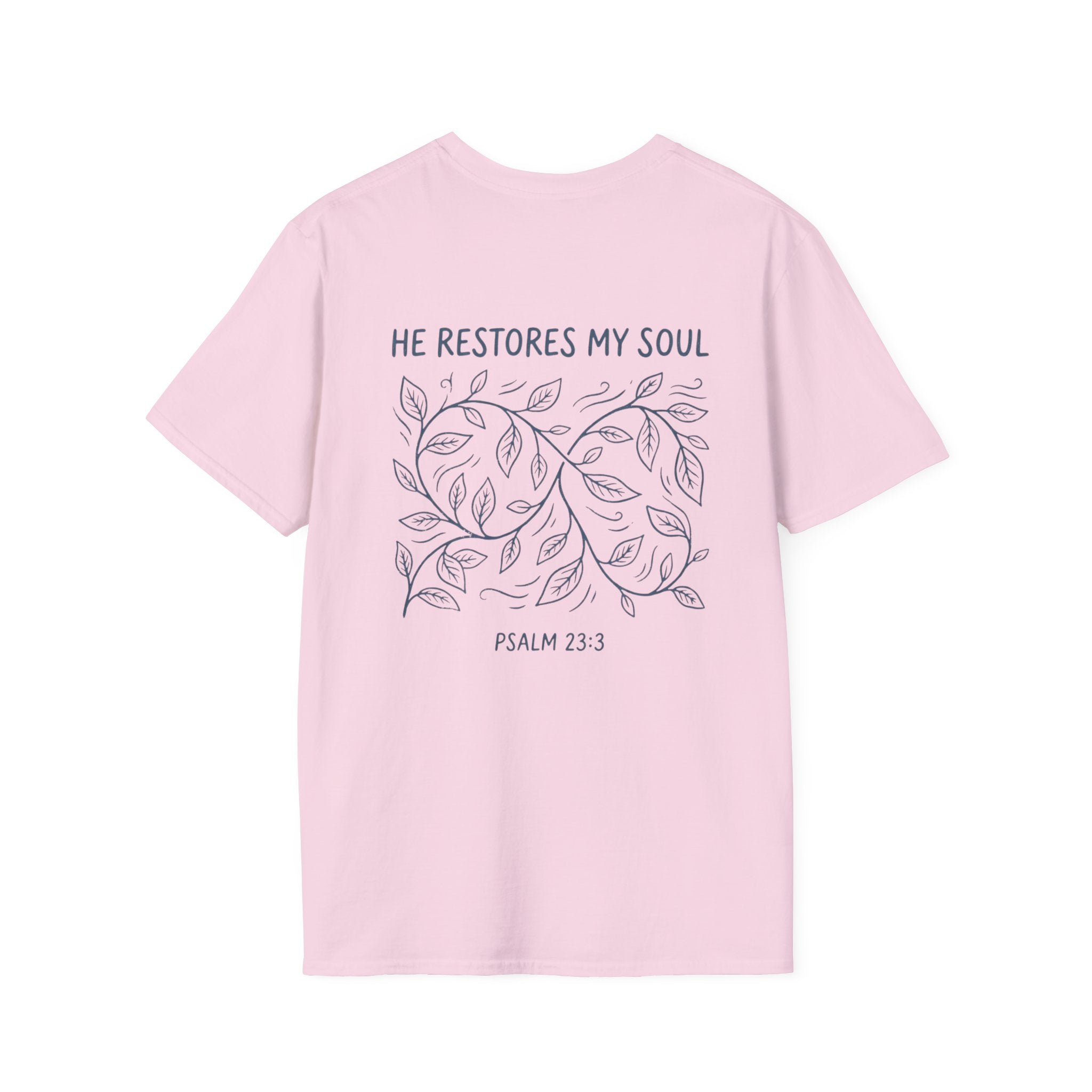 "He restores my soul" Christian Tee